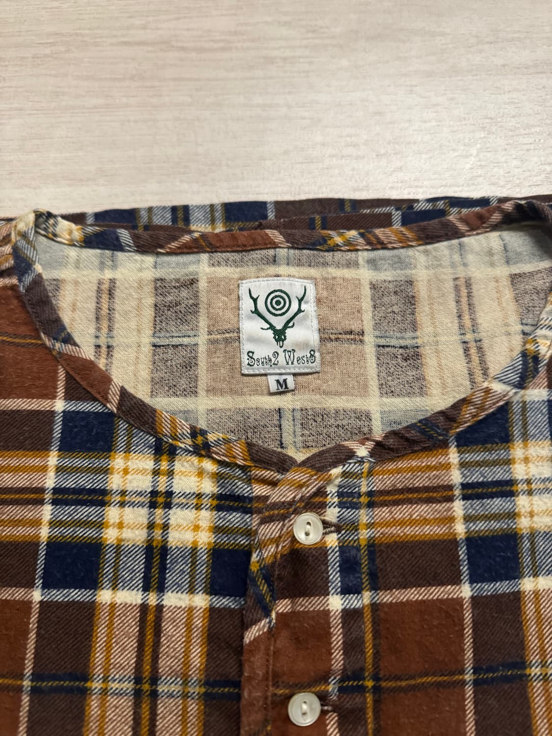 S2W8 남이서팔 체크 헨리넥 상품이미지2