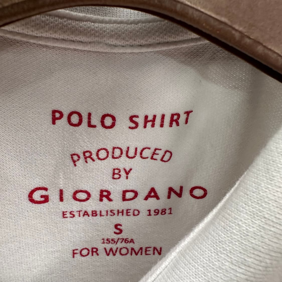 Giodano, Red Logo White PK Shirt 상품이미지7