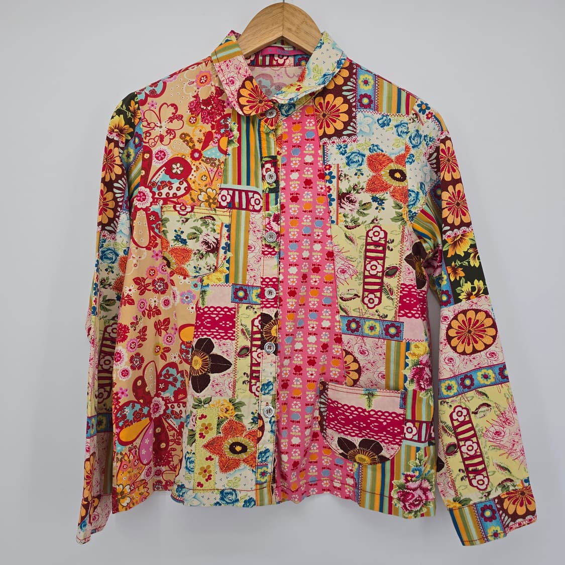 패치워크 플라워 패턴 셔츠 자켓 상품이미지2