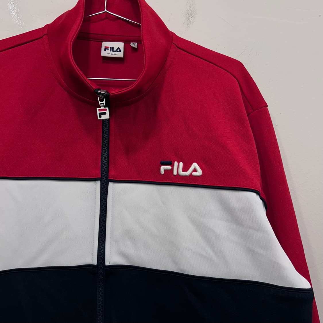 휠라 자수로고 배색 하이넥 코튼 져지 상품이미지1