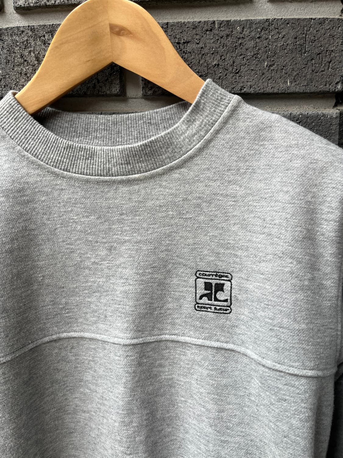 00s Courreges 꾸레쥬 로고 스웻셔츠 그레이 상품이미지4