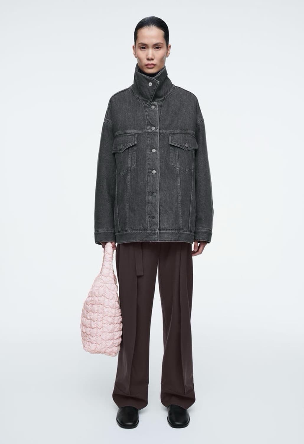 Cos 퀄티드 미니 토트백 라이트핑크 상품이미지2