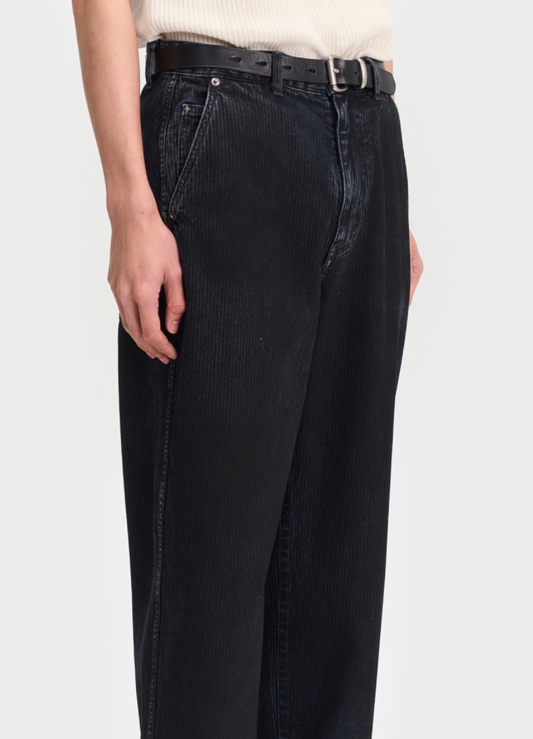 벨리에 트루 레귤러 데님 팬츠 - 페인티드 블랙 상품이미지5