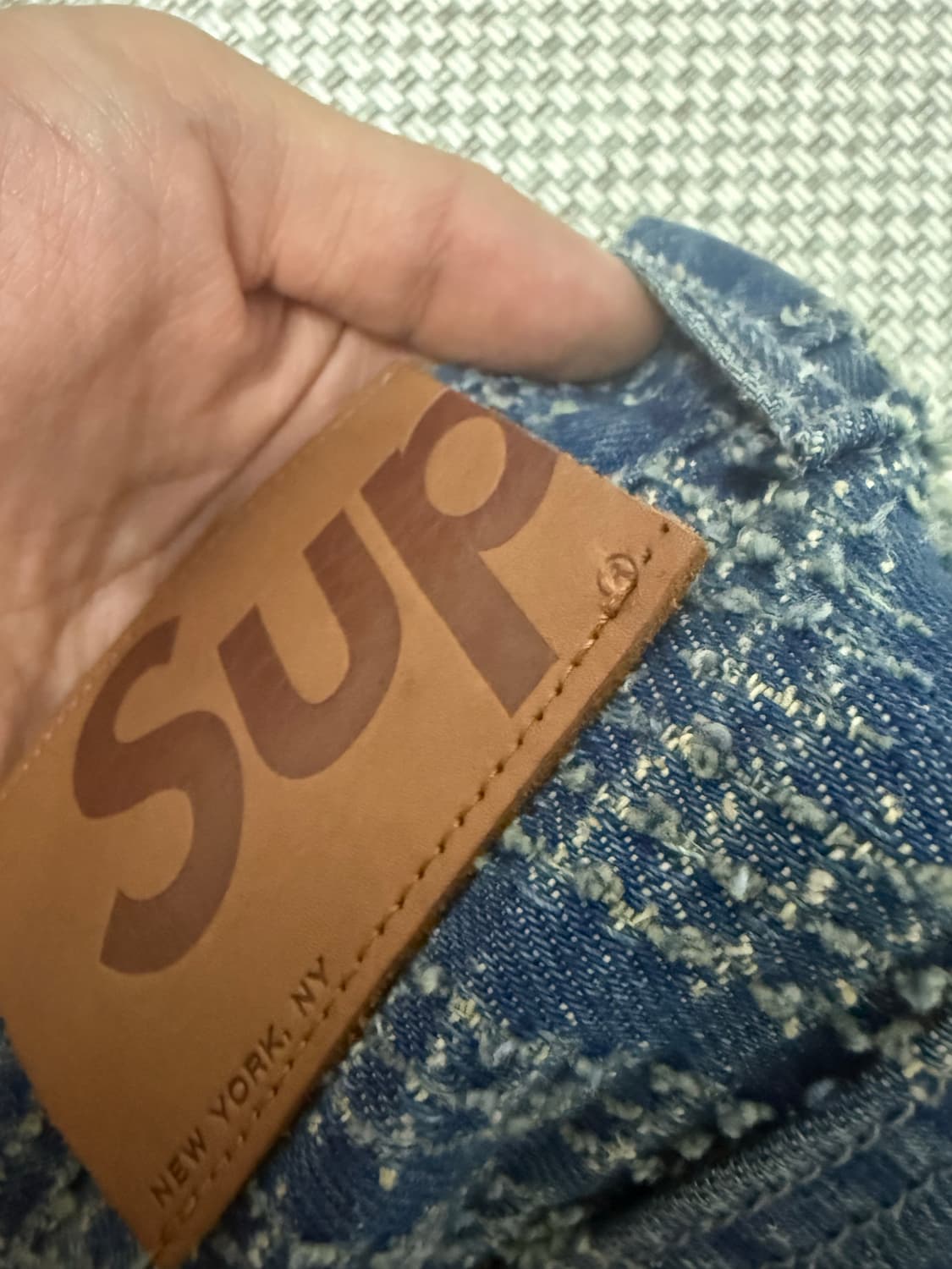 [38] 슈프림 니들 펀치 레귤러 진 워시드 블루 - 23FW 상품이미지5