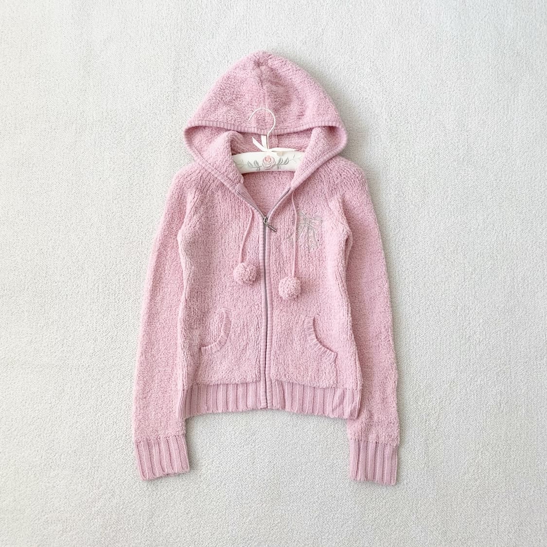 Lodispotto 로디스포토 핑크 폼폼이 후드집업 상품이미지2