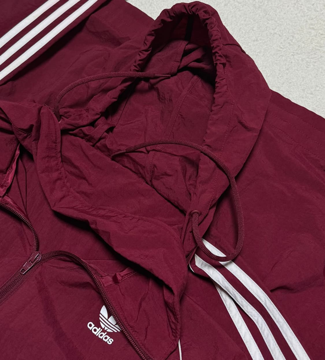 아디다스 딥레드 버건디 투웨이 바람막이 상품이미지9