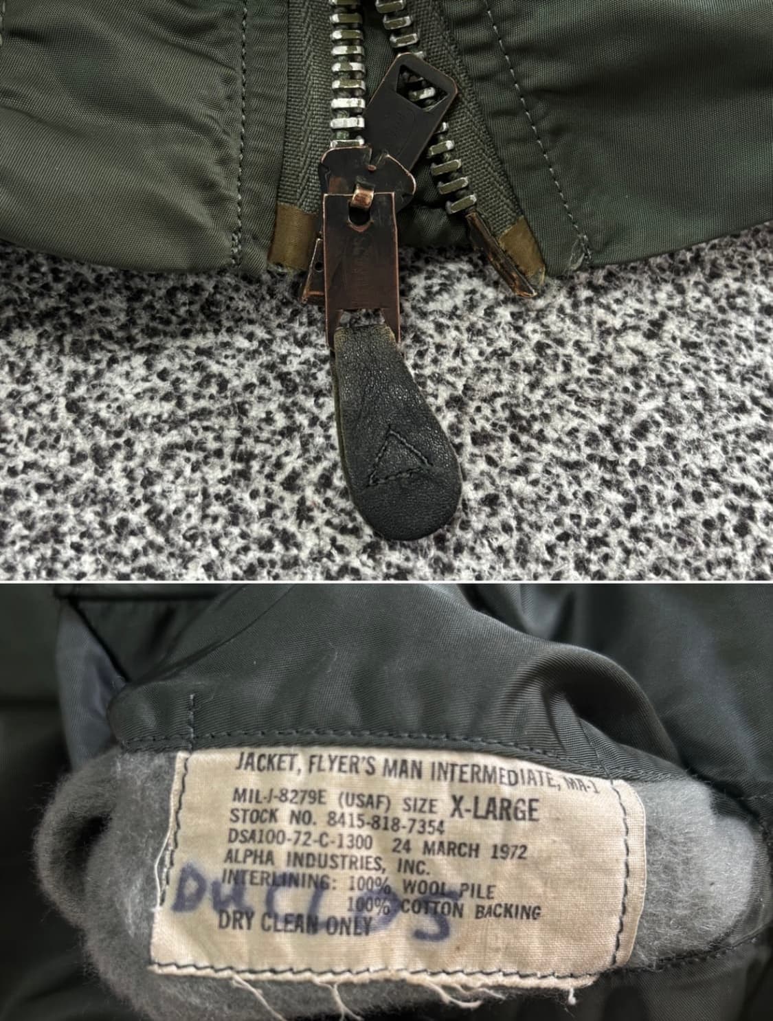 70년대 오리지널 빈티지 ma-1 E타입 XL 상품이미지4