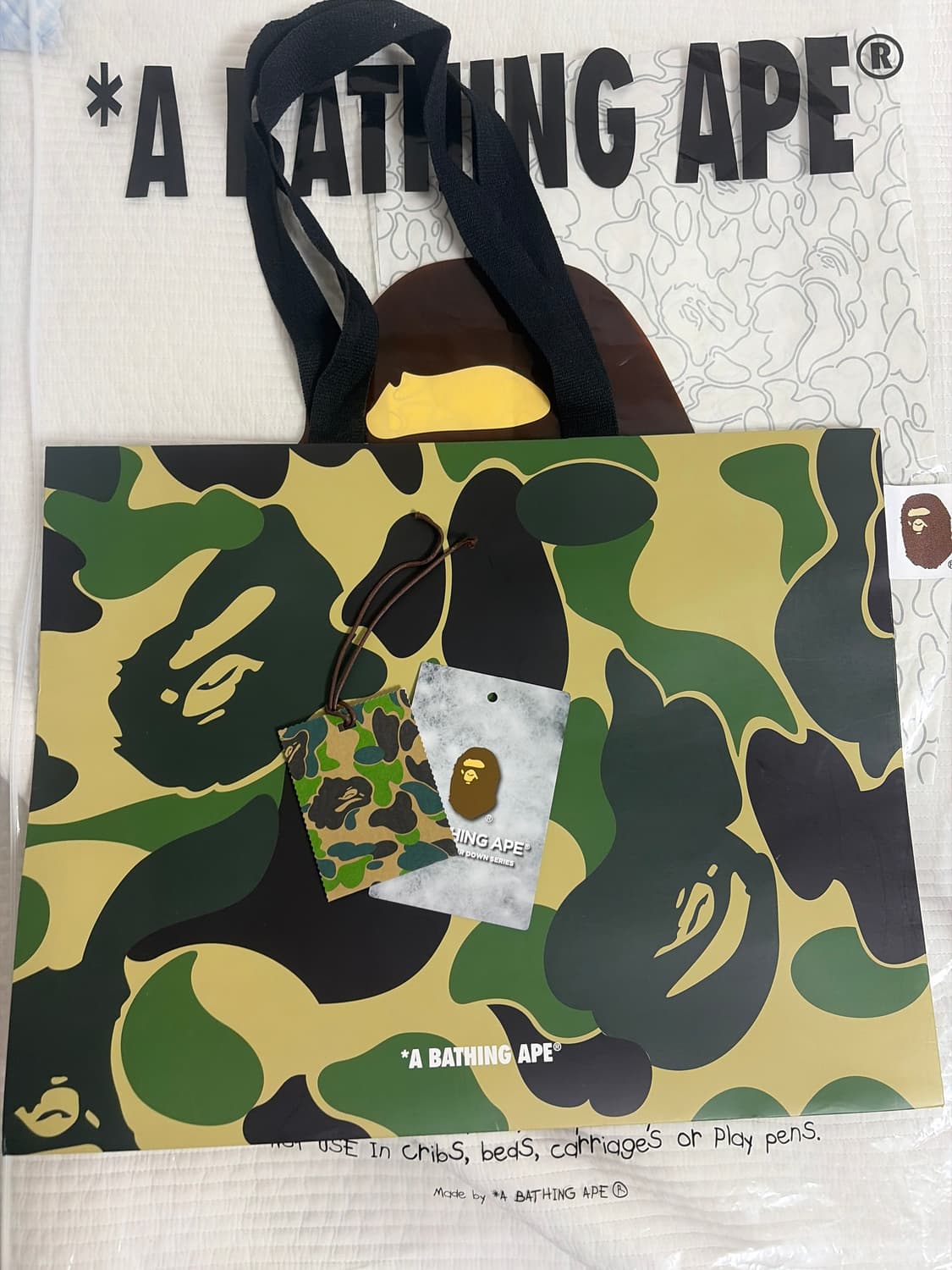 베이프 카모 리버시블 다운 베스트 그린 XL 상품이미지5