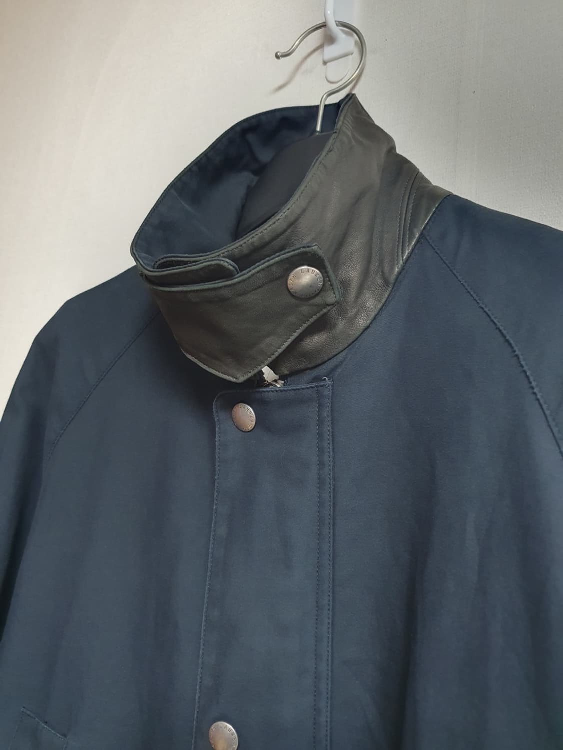 폴로 랄프로렌 네이비 필드 자켓 XL / 가죽카라 스탠드넥 상품이미지4