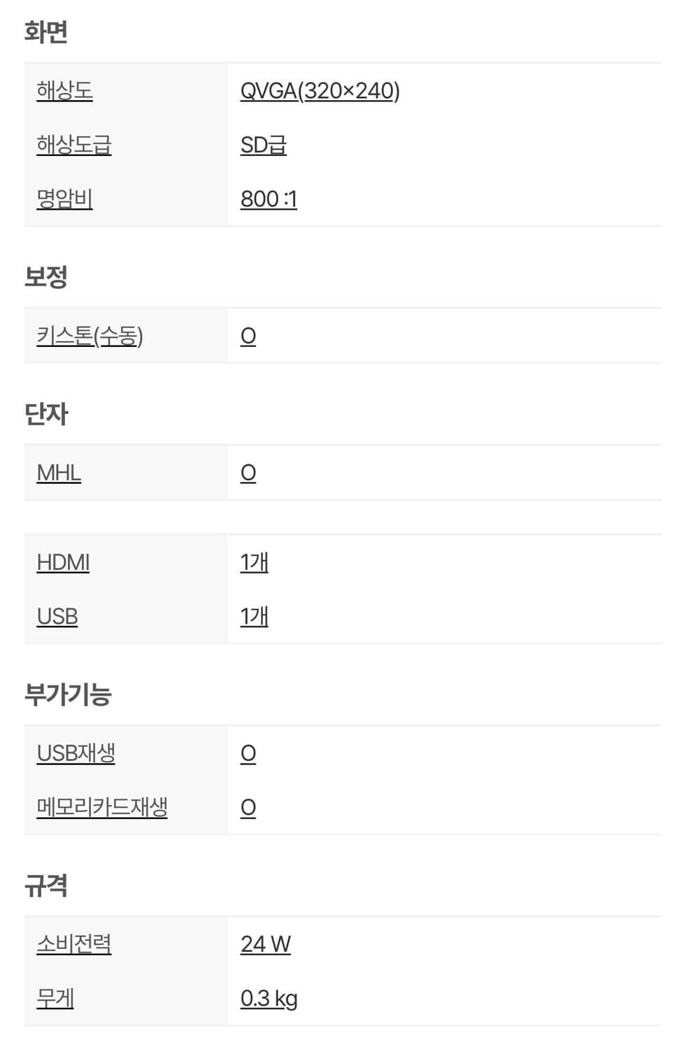트리아이나 LP320 미니 빔 프로젝터 상품이미지10
