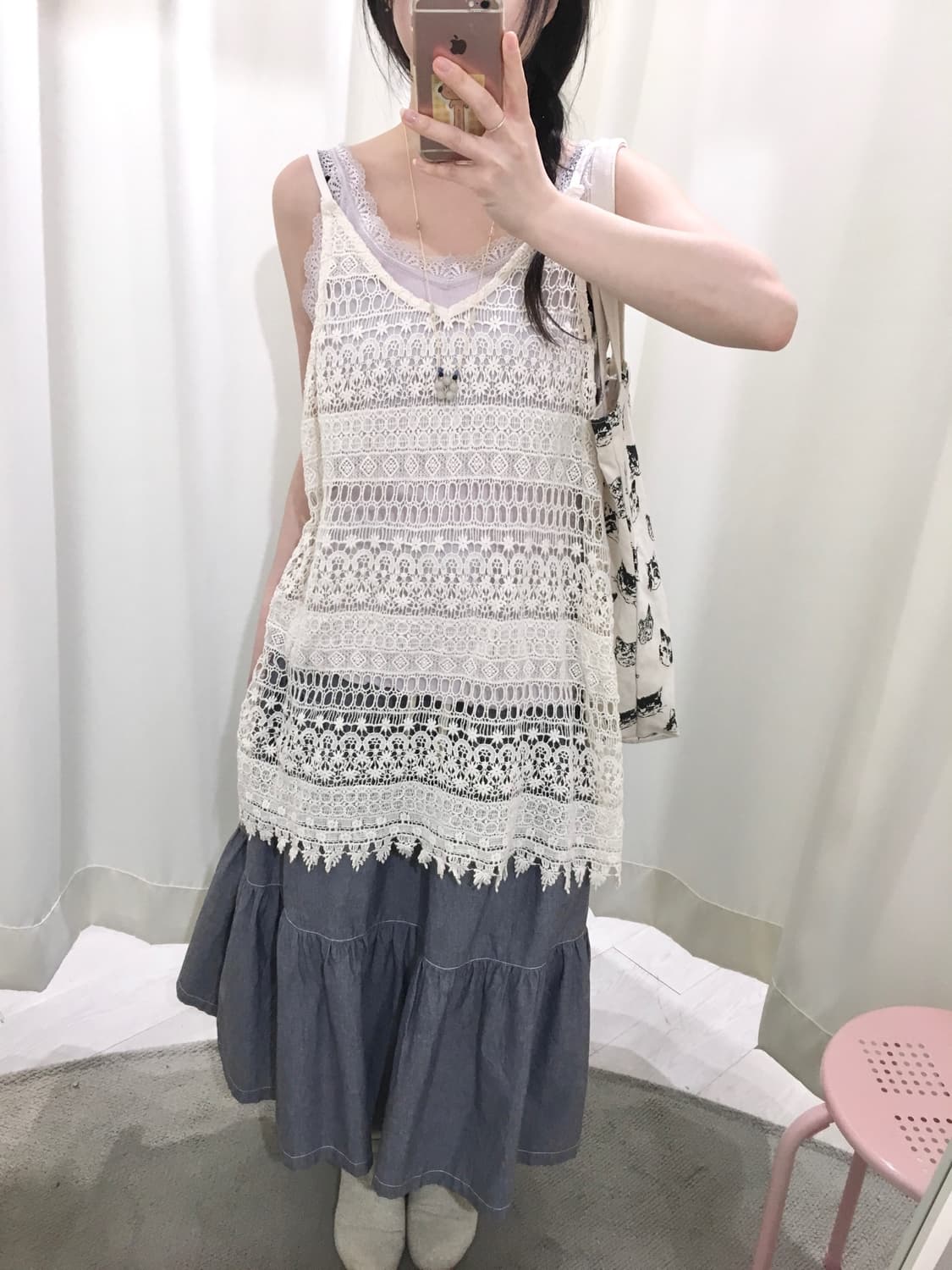 hippie crochet sleeveless 상품이미지1