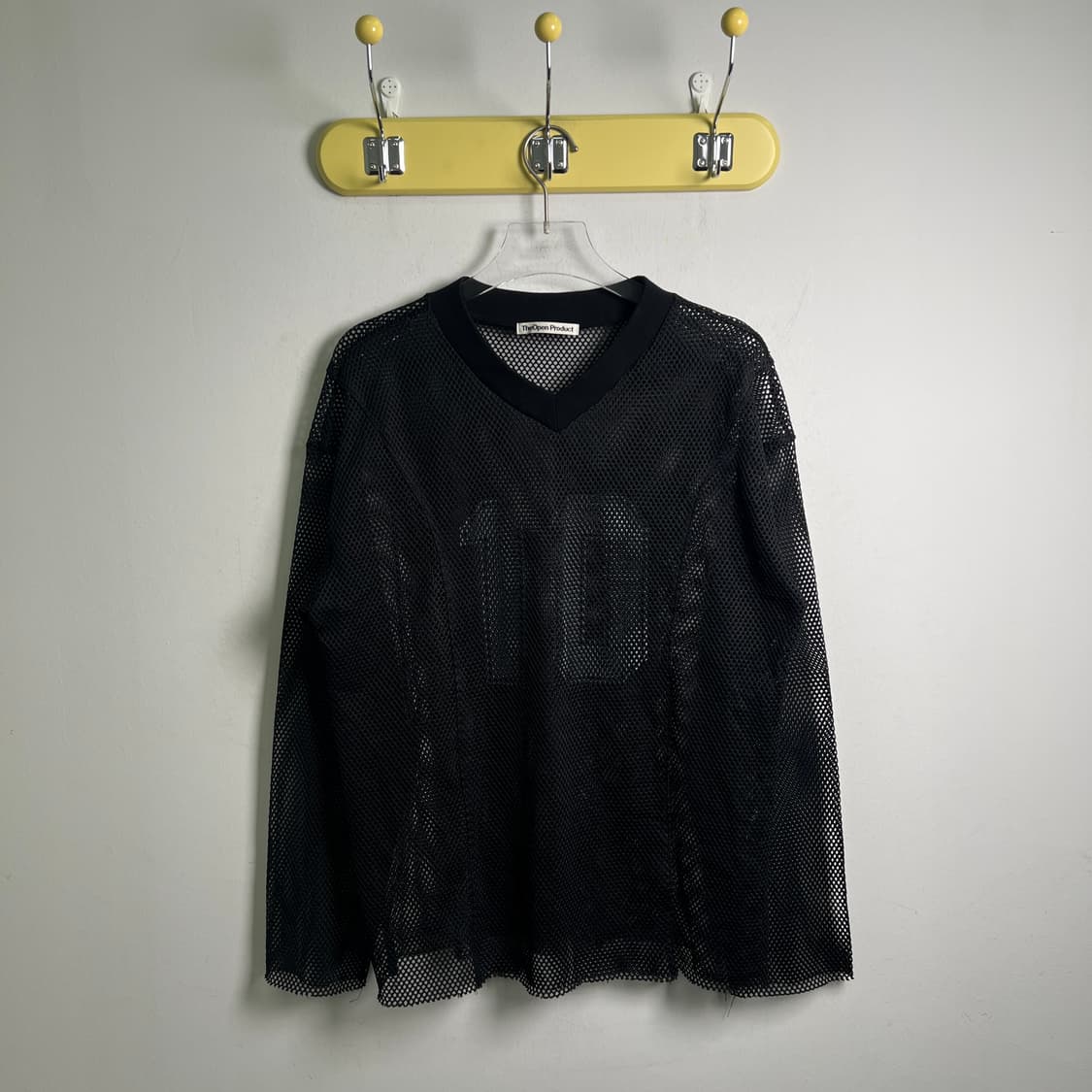 open yy 블랙 메쉬 넘버 프린트 롱슬리브  상품이미지1