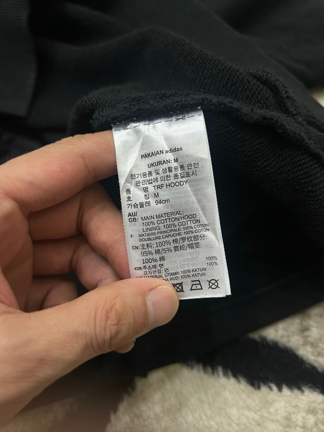 [M]아디다스 빅로고 크롭 후드/블랙 상품이미지8