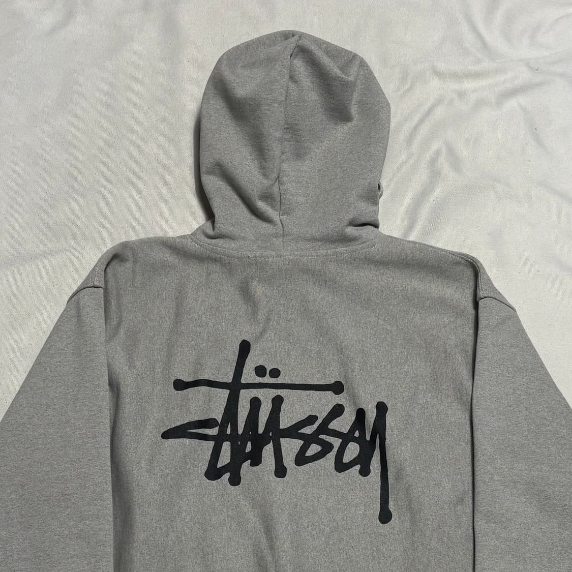 L 스투시 빅로고 그레이 후드티 상품이미지1