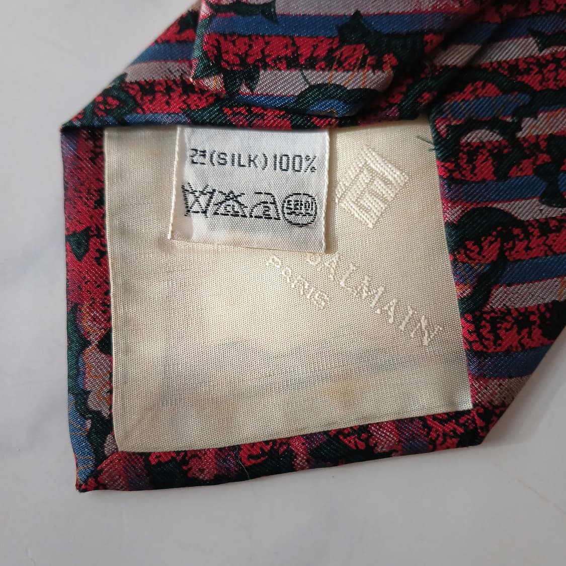 발망 실크 레드 패턴 넥타이 8.4cm B등급 A19362
 상품이미지8