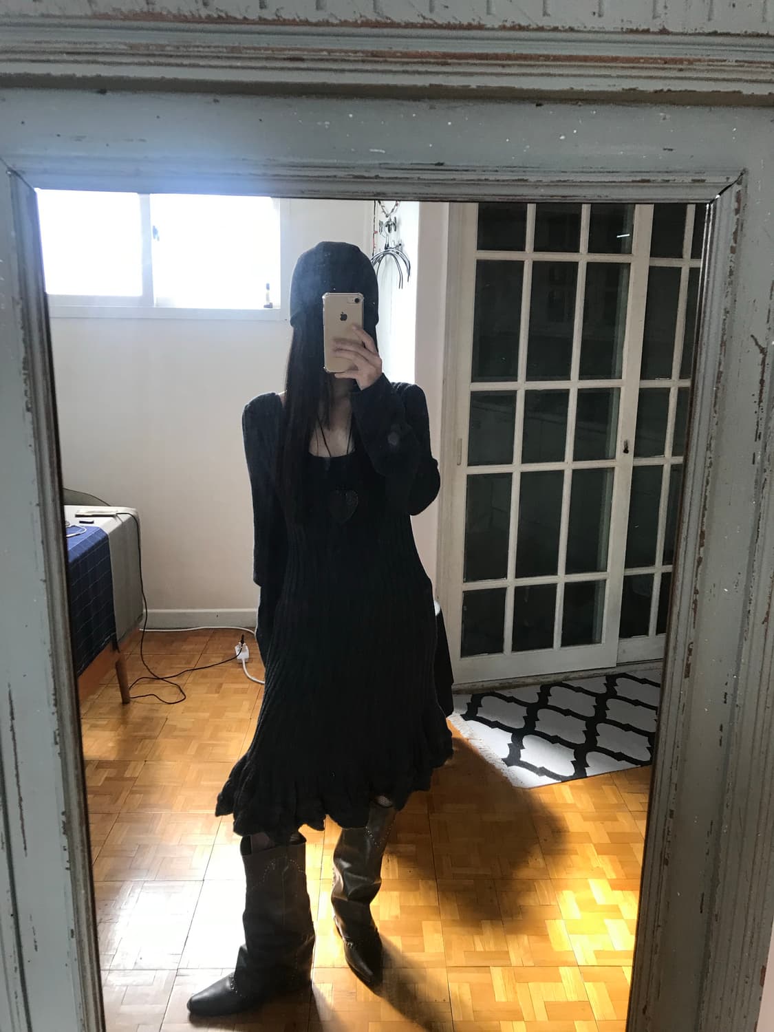 vintage frill pocket knit one-piece 상품이미지1