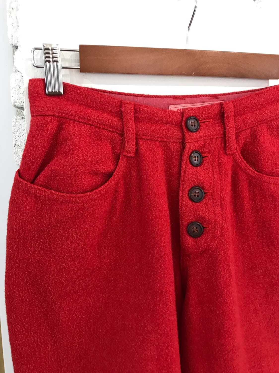 레드 울 카프리 팬츠 상품이미지6