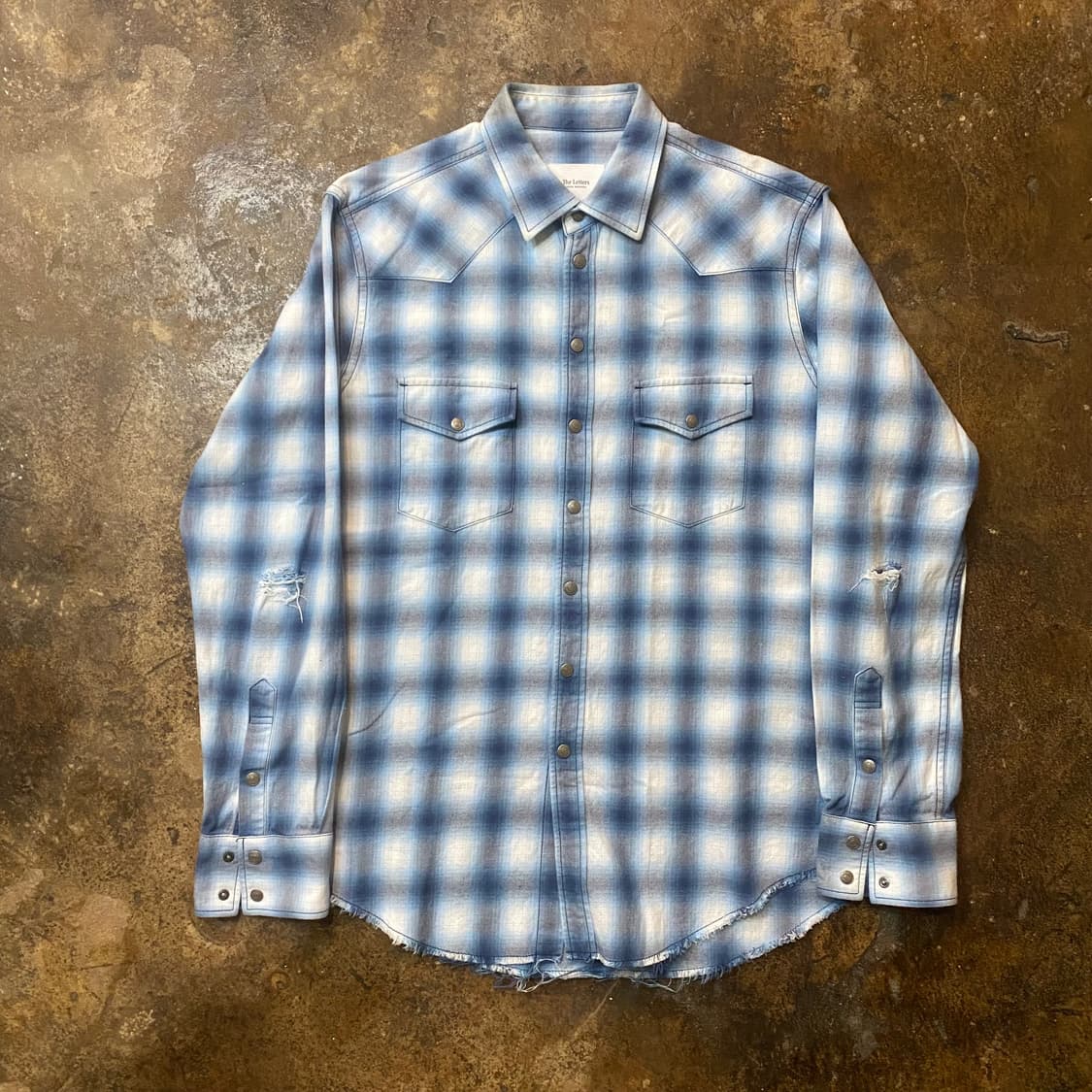 (M) The Letters 데미지 웨스턴 플라넬 셔츠 상품이미지1