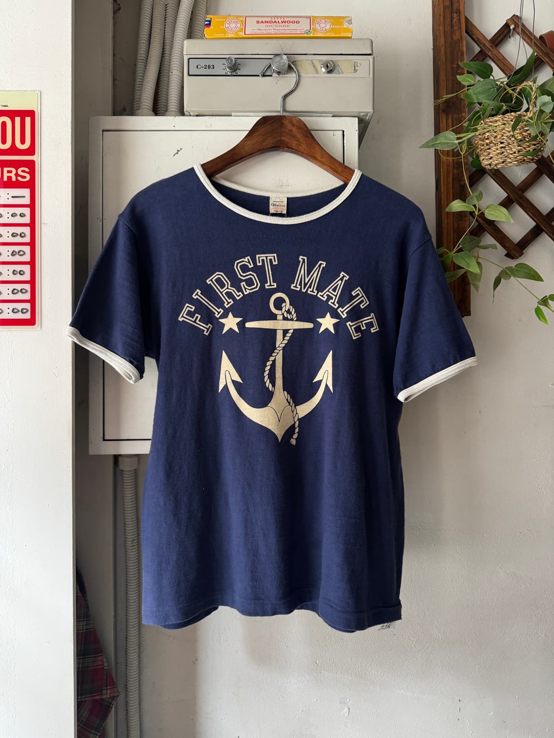 [M]웨어하우스 First Mate 마린 앵커 링거 티셔츠 상품이미지2
