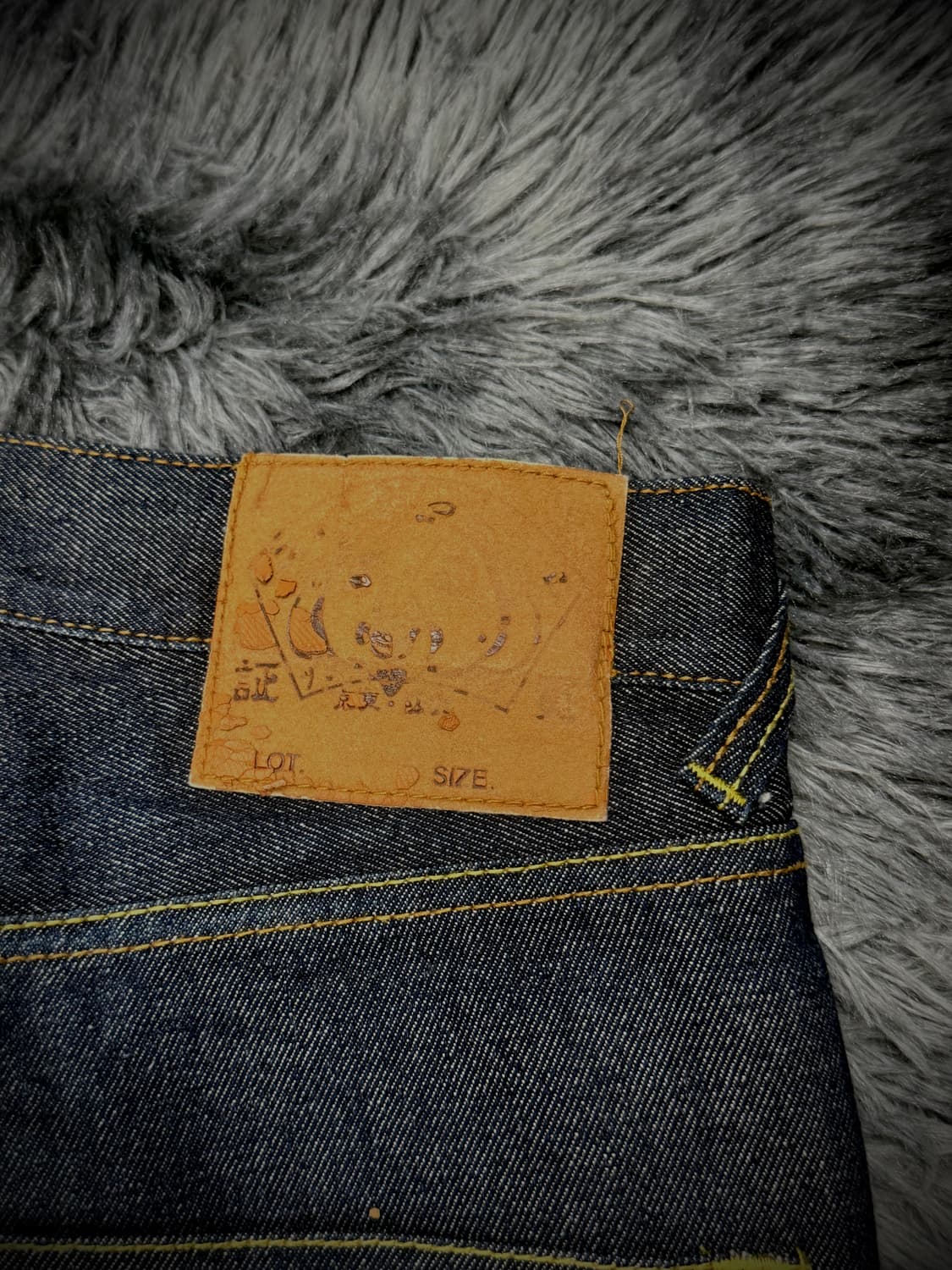EVISU 옐로우 빅 카모메 데님팬츠 상품이미지8