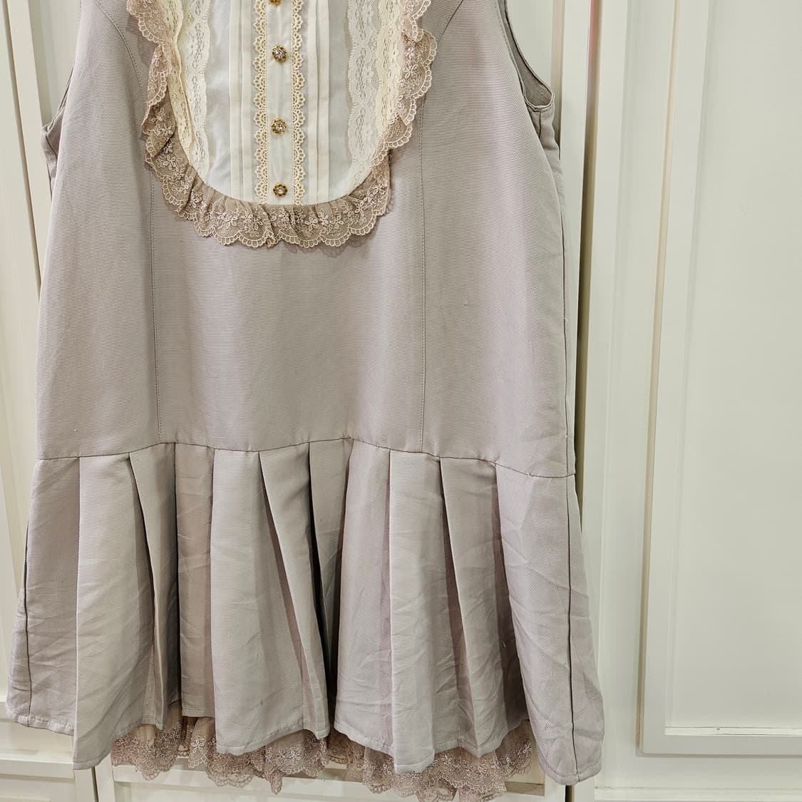 엑시즈팜(axes femme) 레이스 배색 플레어 원피스 상품이미지4