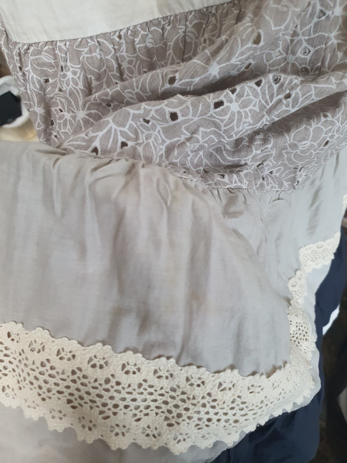 [빈티지] 모리걸 패치워크 레이스 캉캉 롱 스커트 리폼완 상품이미지5