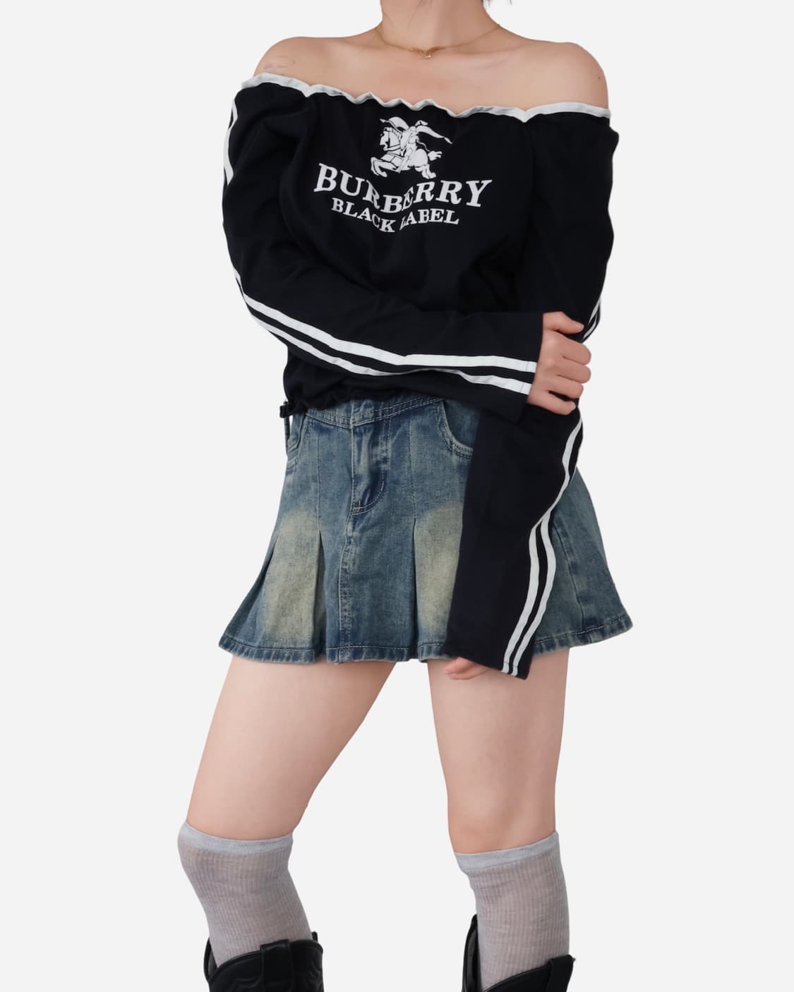 Burberry Velvet Print Shirring Top 상품이미지2
