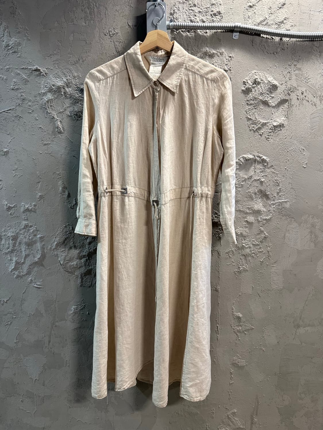38 막스마라MaxMara 린넨 드로스트링 로브 원피스 베이지 상품이미지1