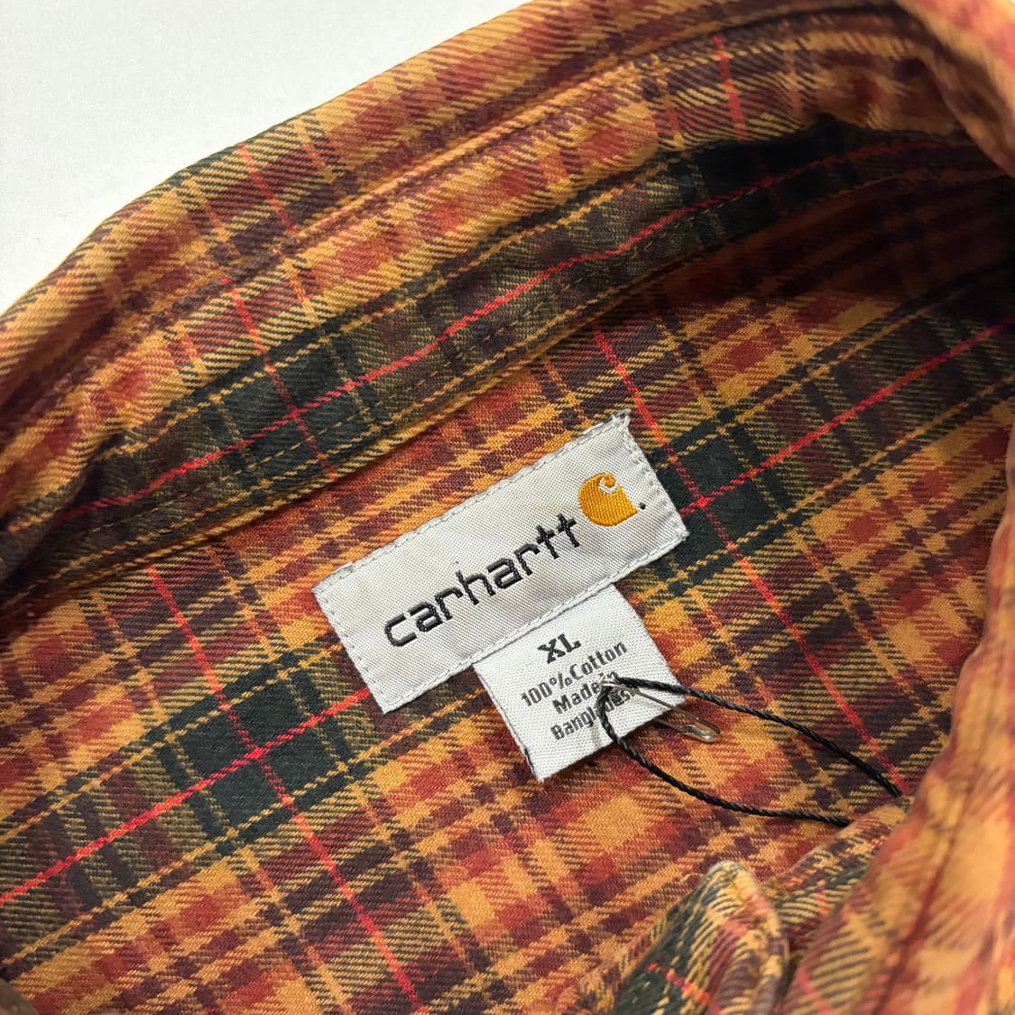 [XL] 12FW 칼하트 오렌지 체크 셔츠 B244 상품이미지5