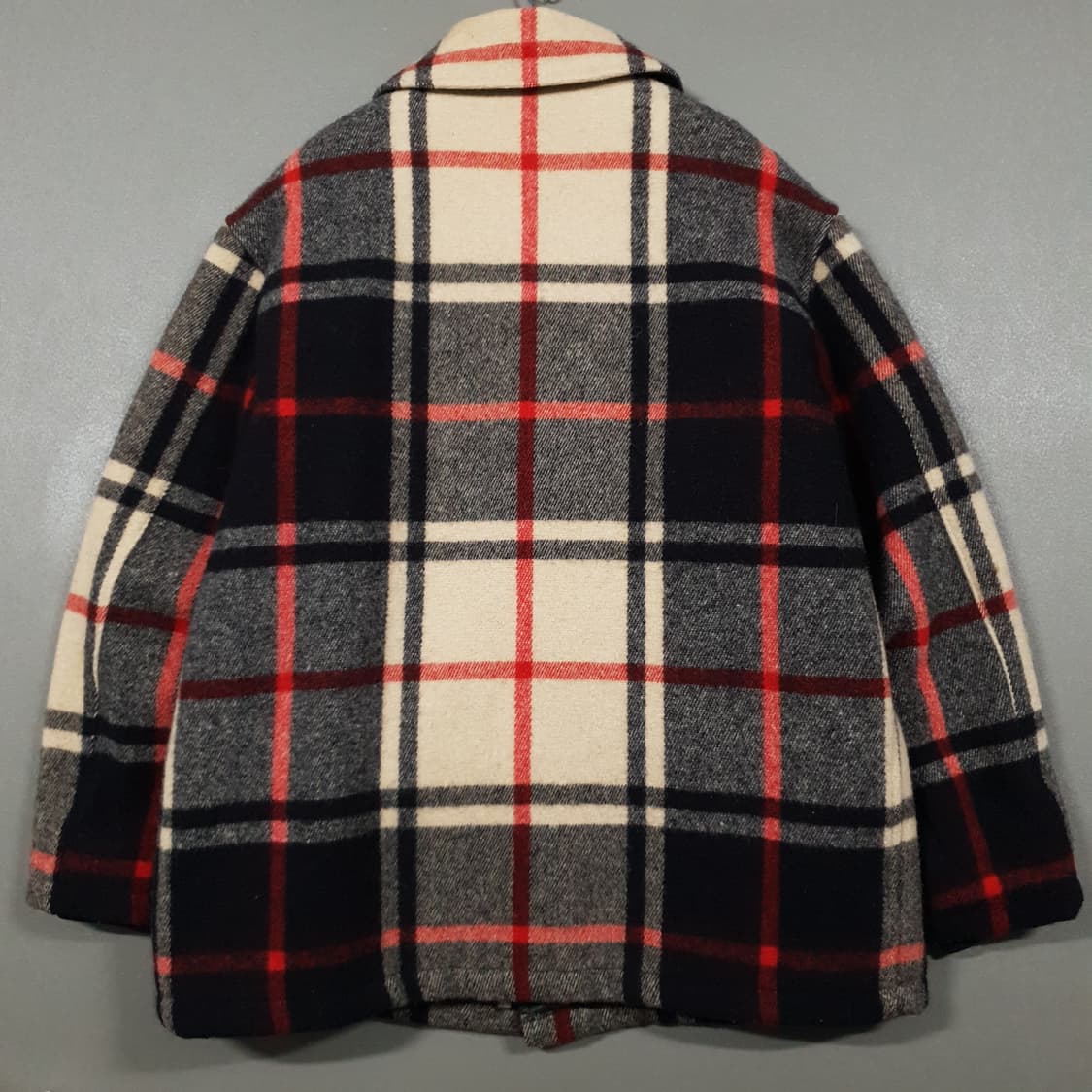 실측 XL) 폴로 랄프로렌 90s 타탄체크 울 필드 자켓 하프 코트 희귀 상품이미지10
