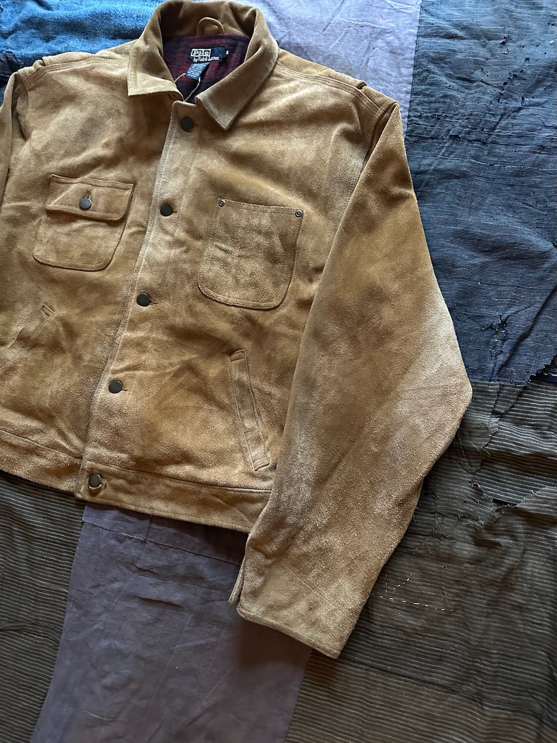 90s 빈티지 폴로 랄프로렌 덩가리 스웨이드 자켓 rrl 상품이미지4