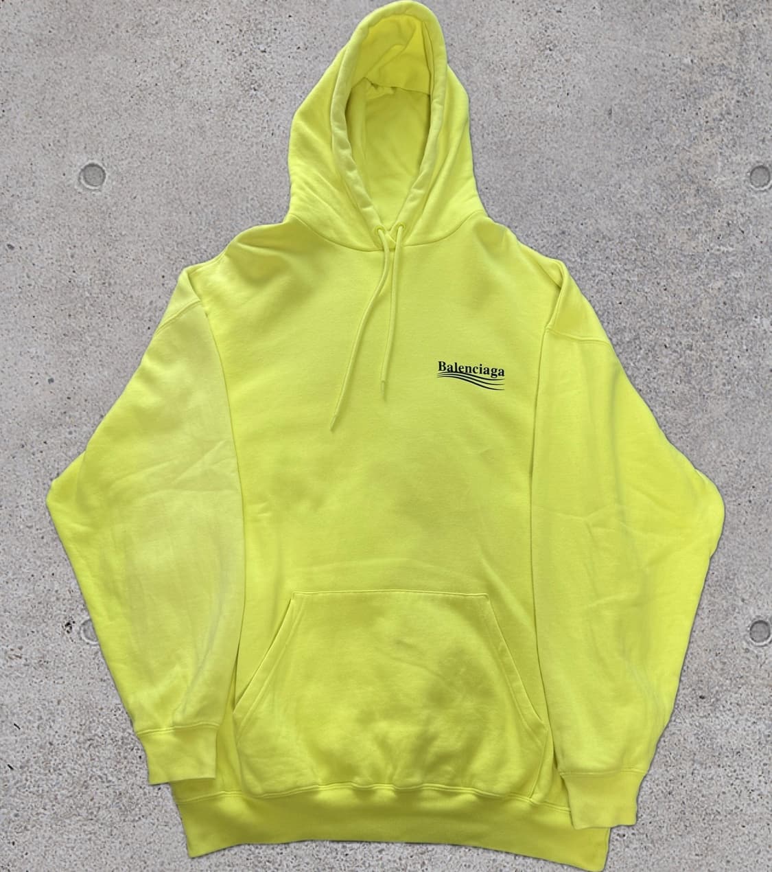 [S] 발렌시아가 웨이브로고 오버사이즈 후드티 네온 형광 상품이미지1