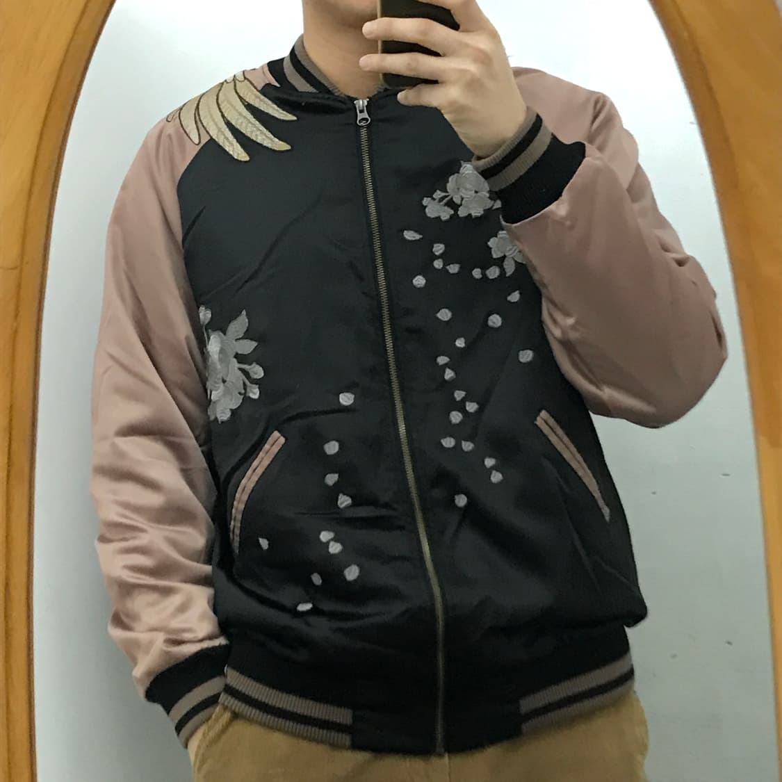 Japan Vtg 일본 빈티지 블랙 버건디 스카쟌 남성 105 사이즈  상품이미지5