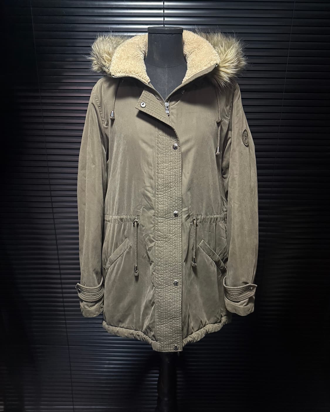 폴로 랄프로렌 브라운 갈색 양 털 후드 후디 야상 피쉬테일 누빔 방한 L 상품이미지1