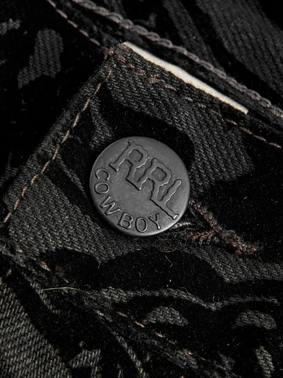 더블알엘 RRL 하이 슬림 블랙 피치드 진 12온스 데님 블랙 플로럴 상품이미지10