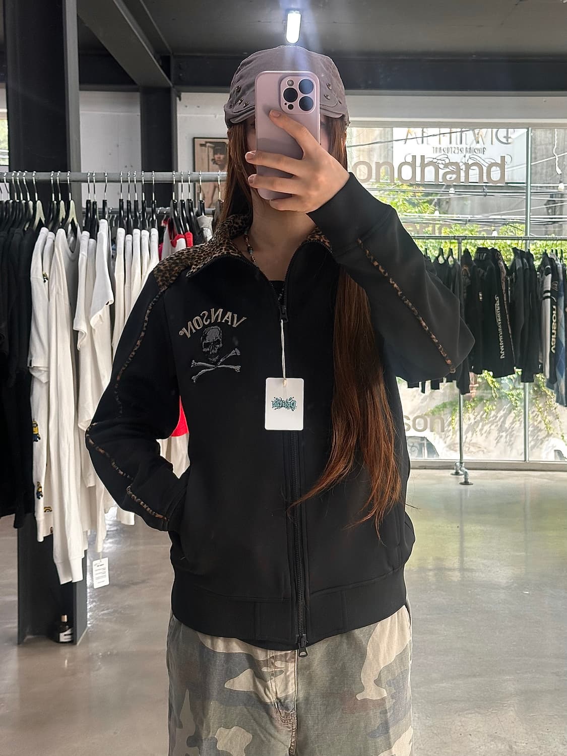 벤슨 레오파드 투웨이 져지 집업 상품이미지2