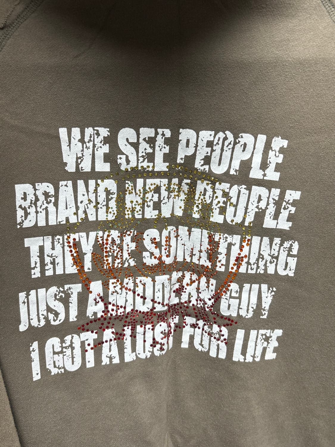 일본빈티지 펑크 와투케 카키 스터드 후드집업 상품이미지6