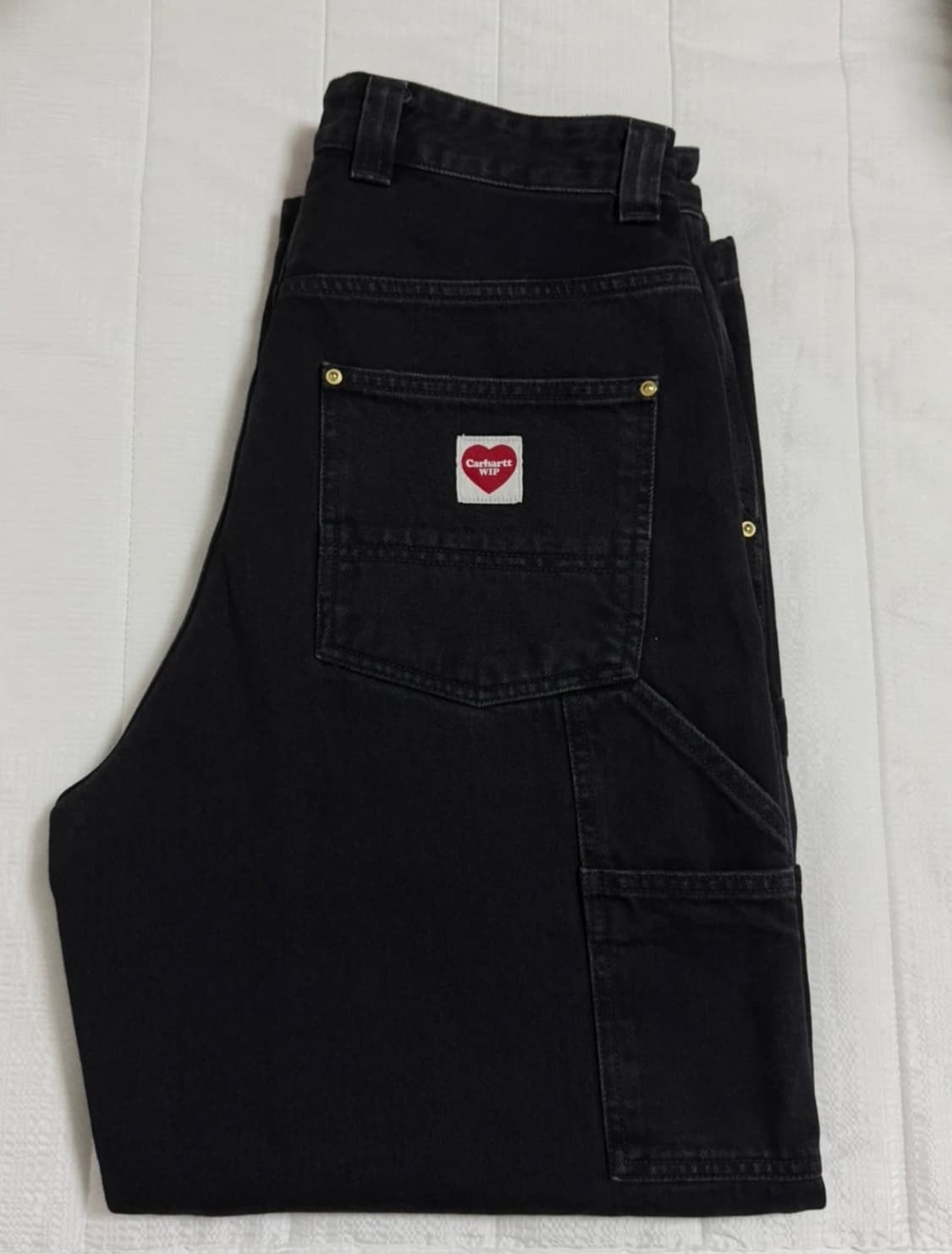 칼하트 WIP 내쉬 루즈 핏 더블 니 팬츠 블랙 S 상품이미지3