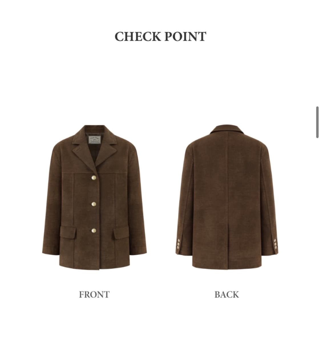 드파운드 suede tailored jacket - dark brown 상품이미지2