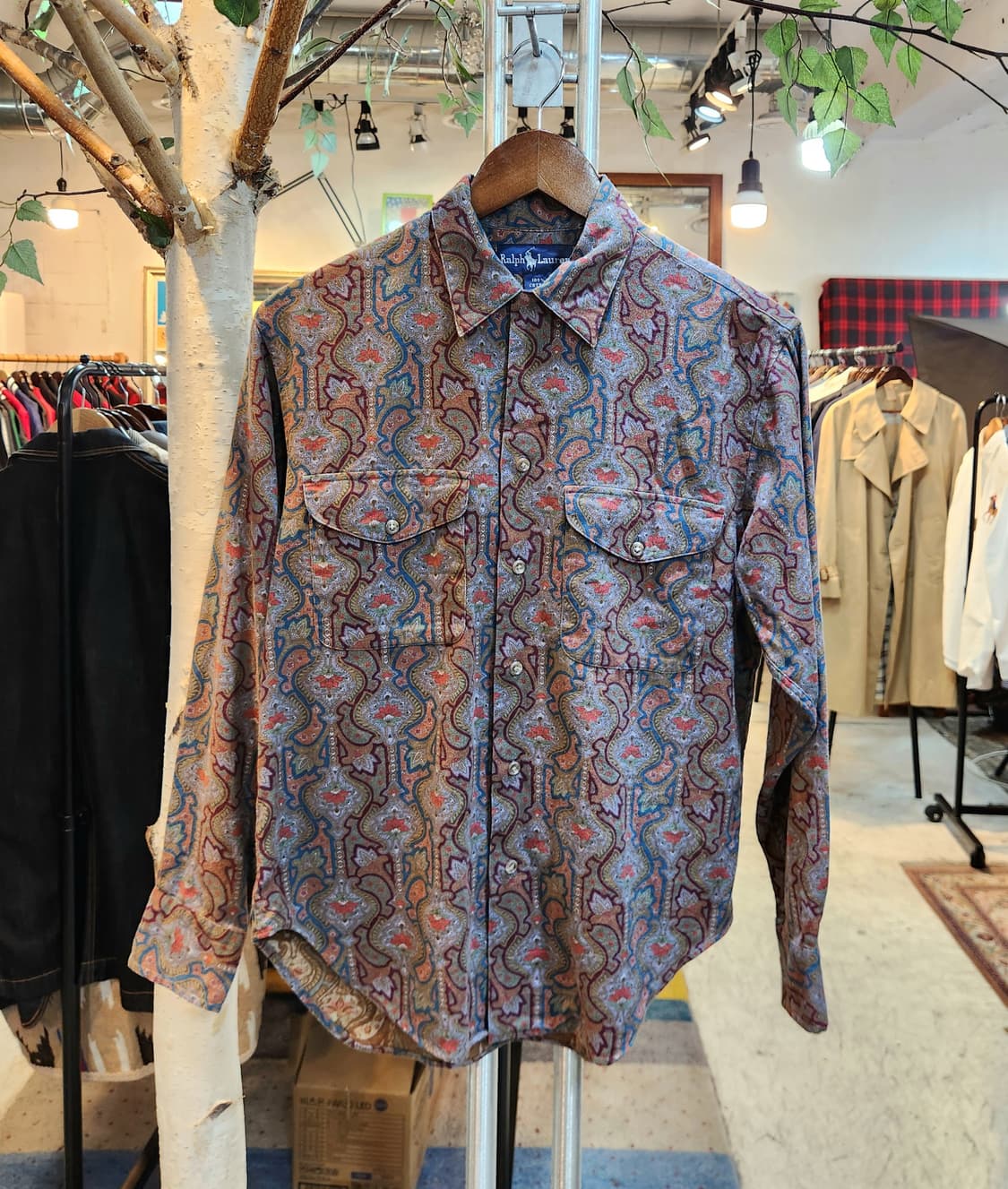 RALPH LAUREN 랄프 로렌 코튼 패턴  카라 셔츠 상품이미지1