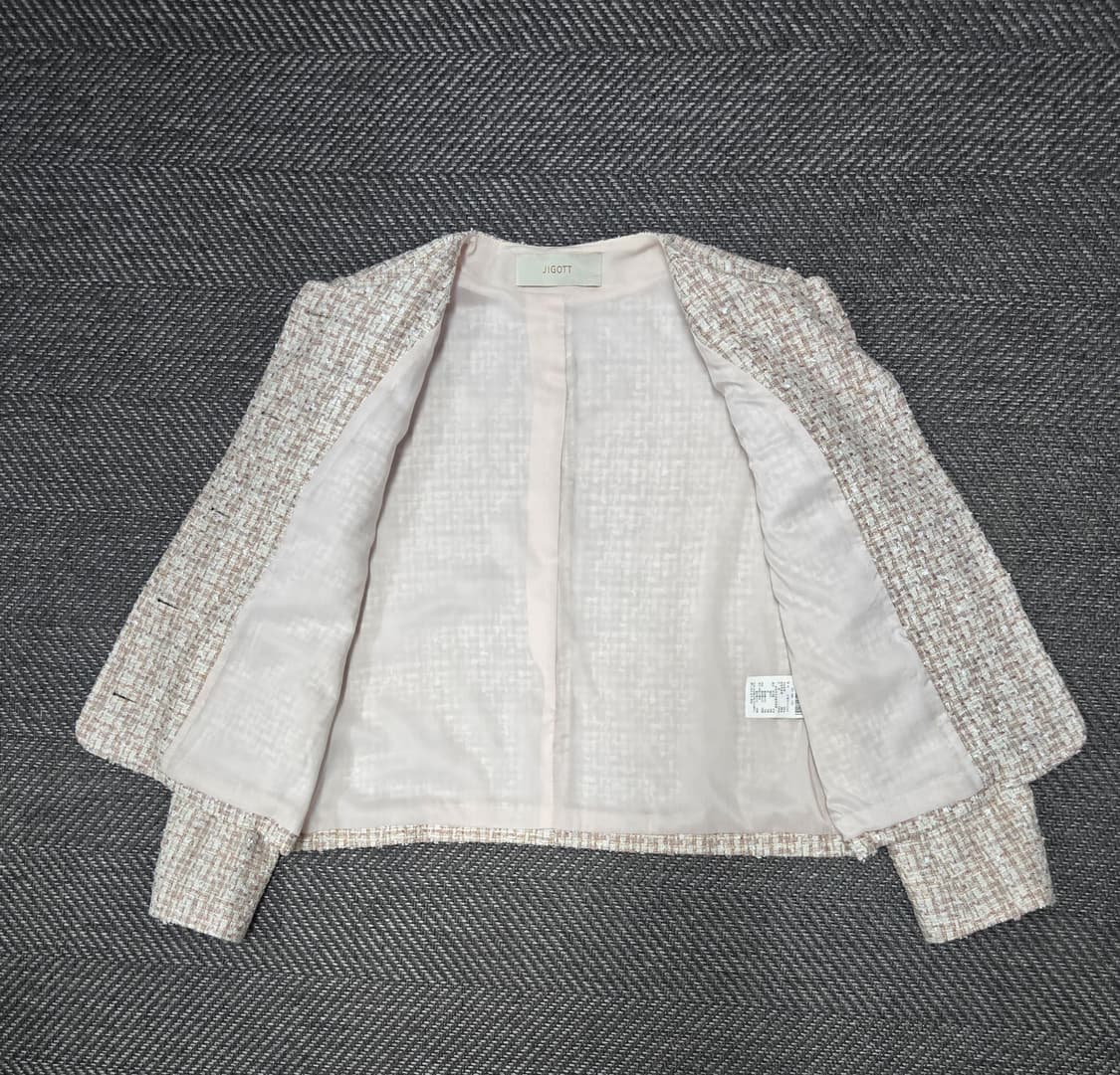 지고트 JIGOTT 핑크 트위드 자켓 상품이미지3