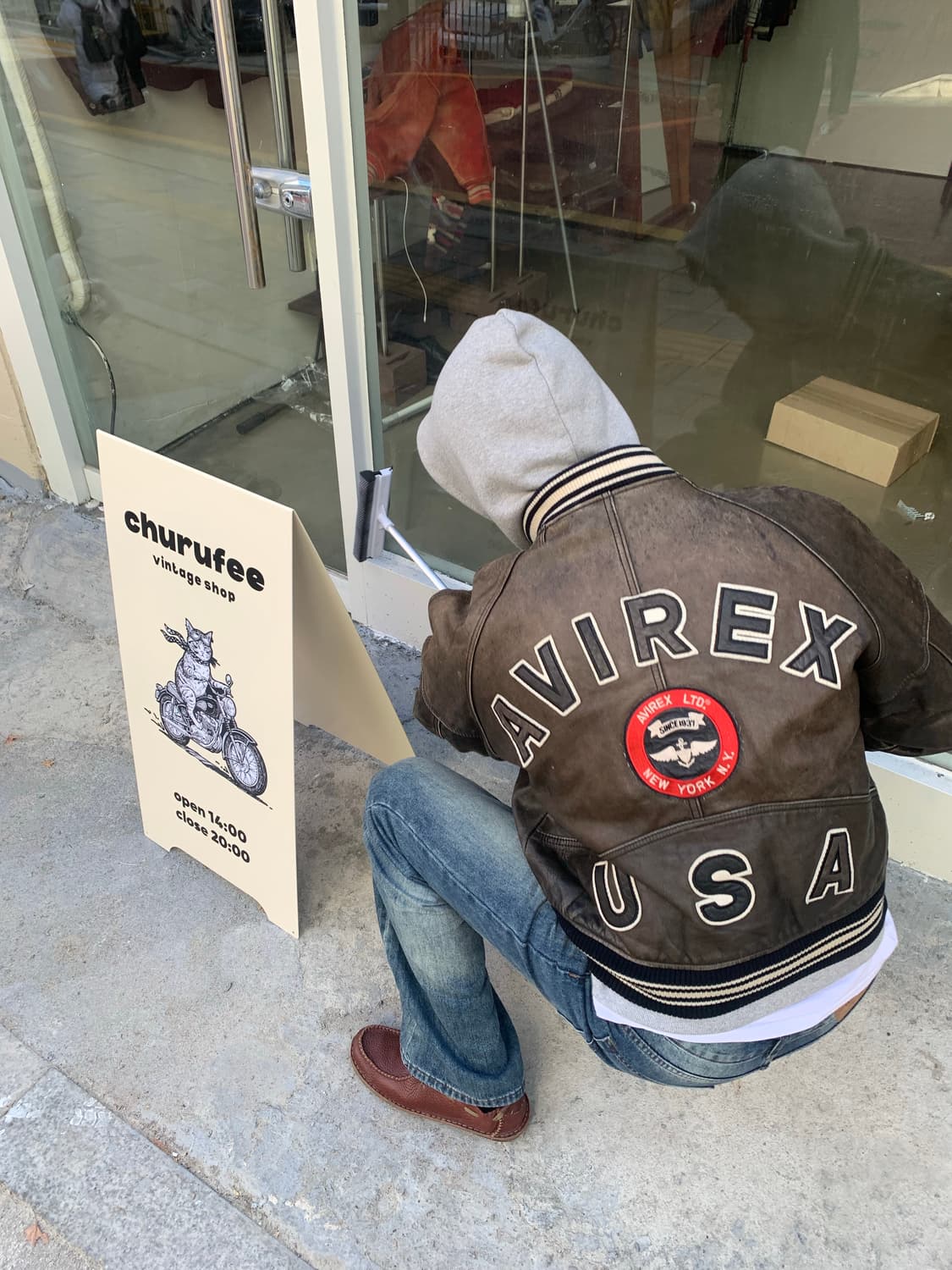 아비렉스 avirex 90s 아이콘 에이징 바시티 레더자켓 상품이미지1