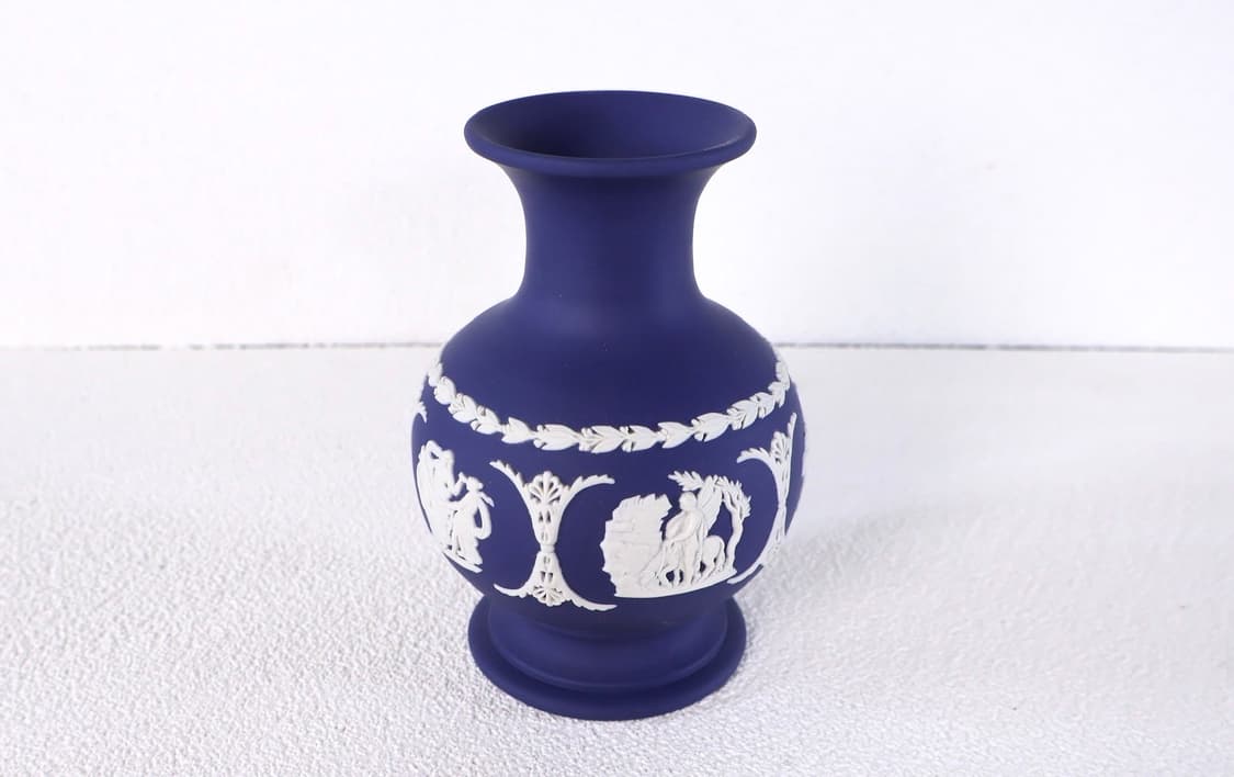 [영국앤틱](한정)웨지우드 제스퍼웨어 다크블루 긴목 베이스 화병_1 상품이미지7