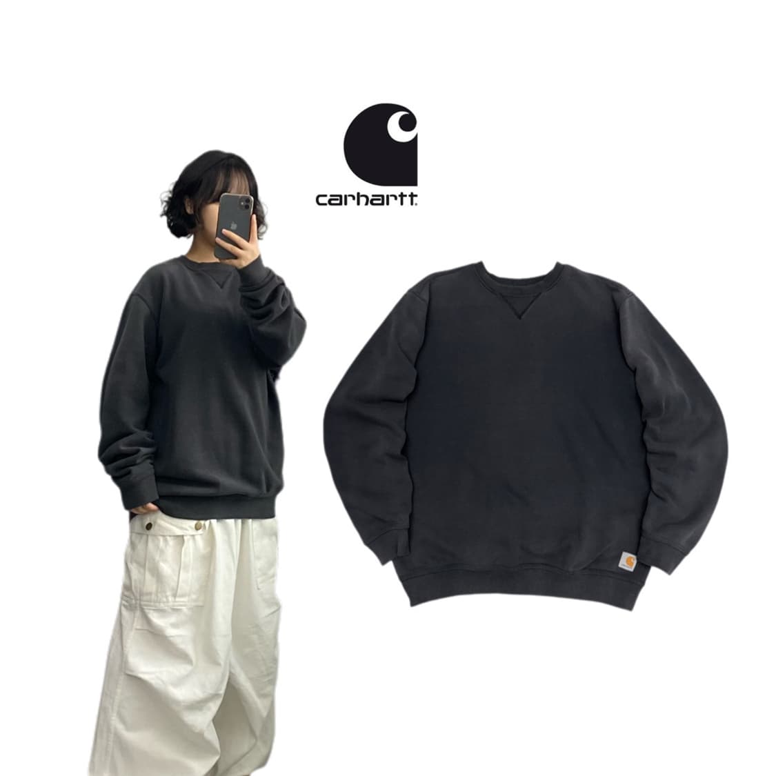 칼하트 OG 페이딩 롱슬리브 블랙 상품이미지1