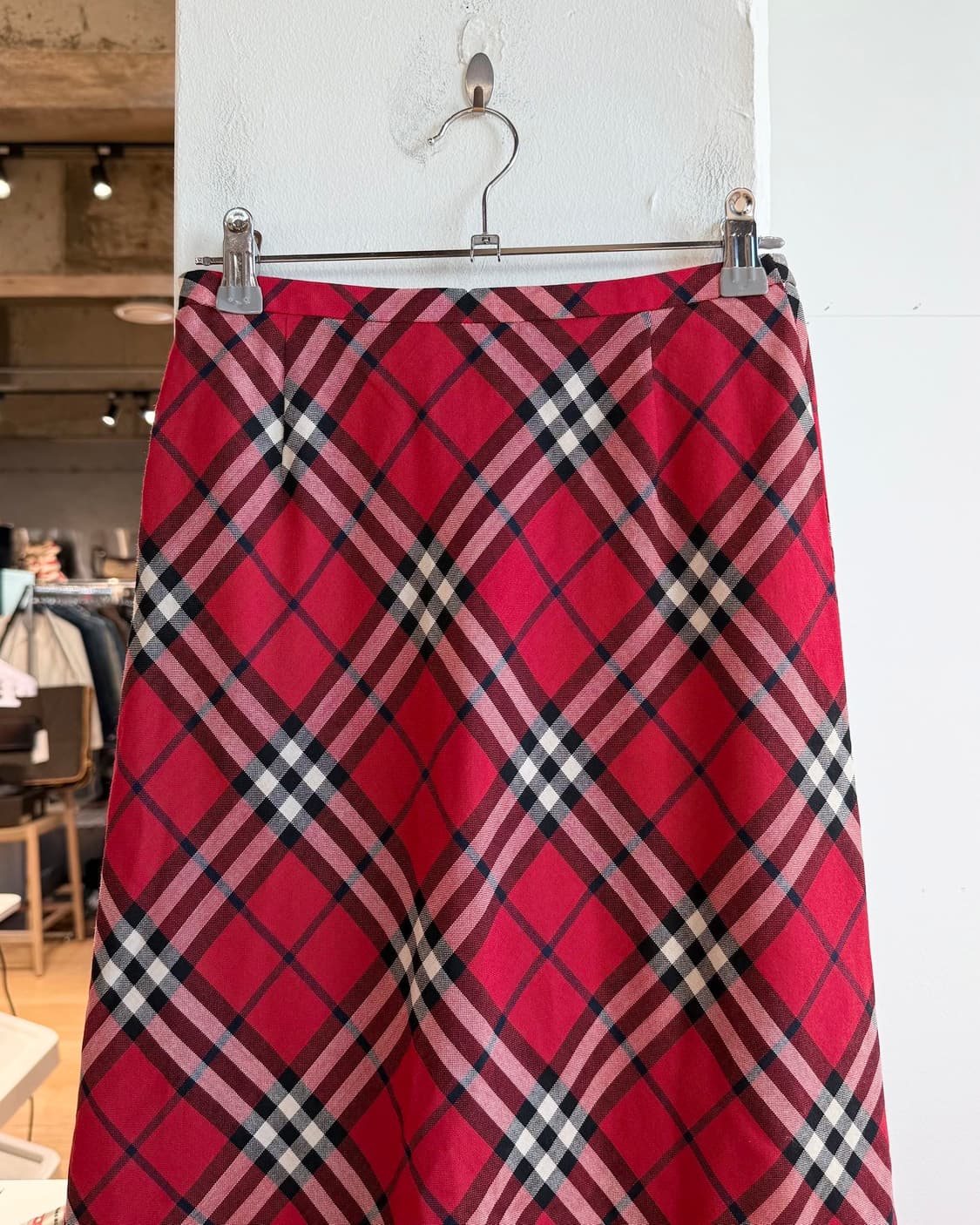 버버리 레드 노바체크 롱스커트  상품이미지6