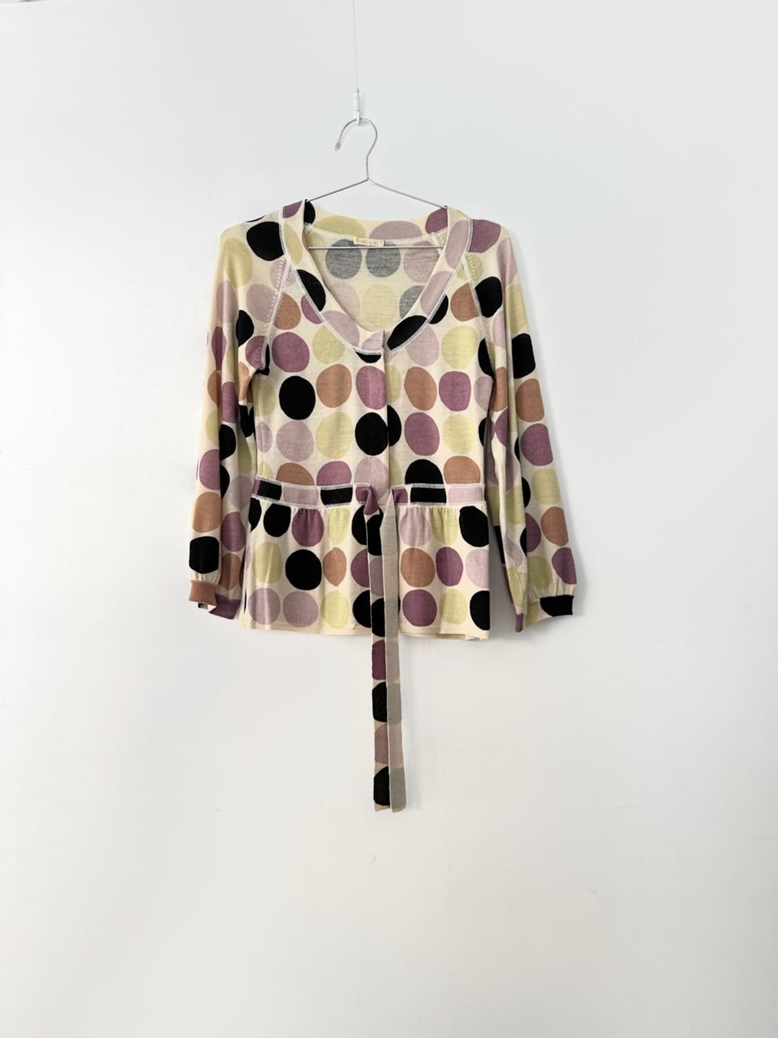 Color dot strap cardigan 상품이미지1