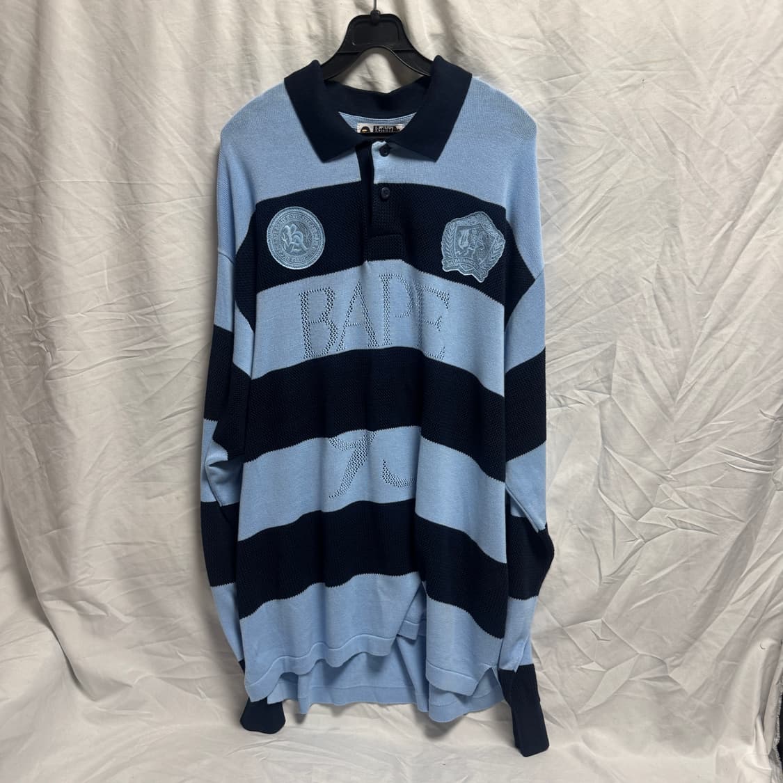 베이프 자카드 멀티로고 스트라이프 니트 L 상품이미지2