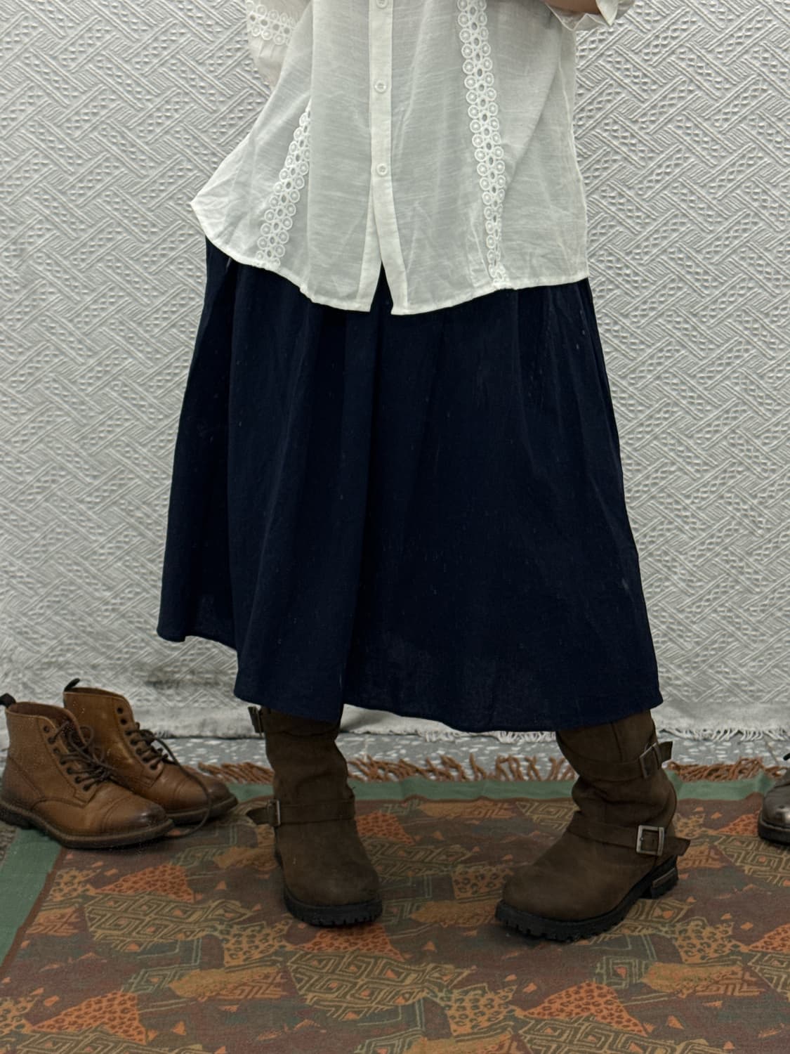 빈티지 핀턱 플리츠 플레어 프린세스 롱스커트 K0154 상품이미지2