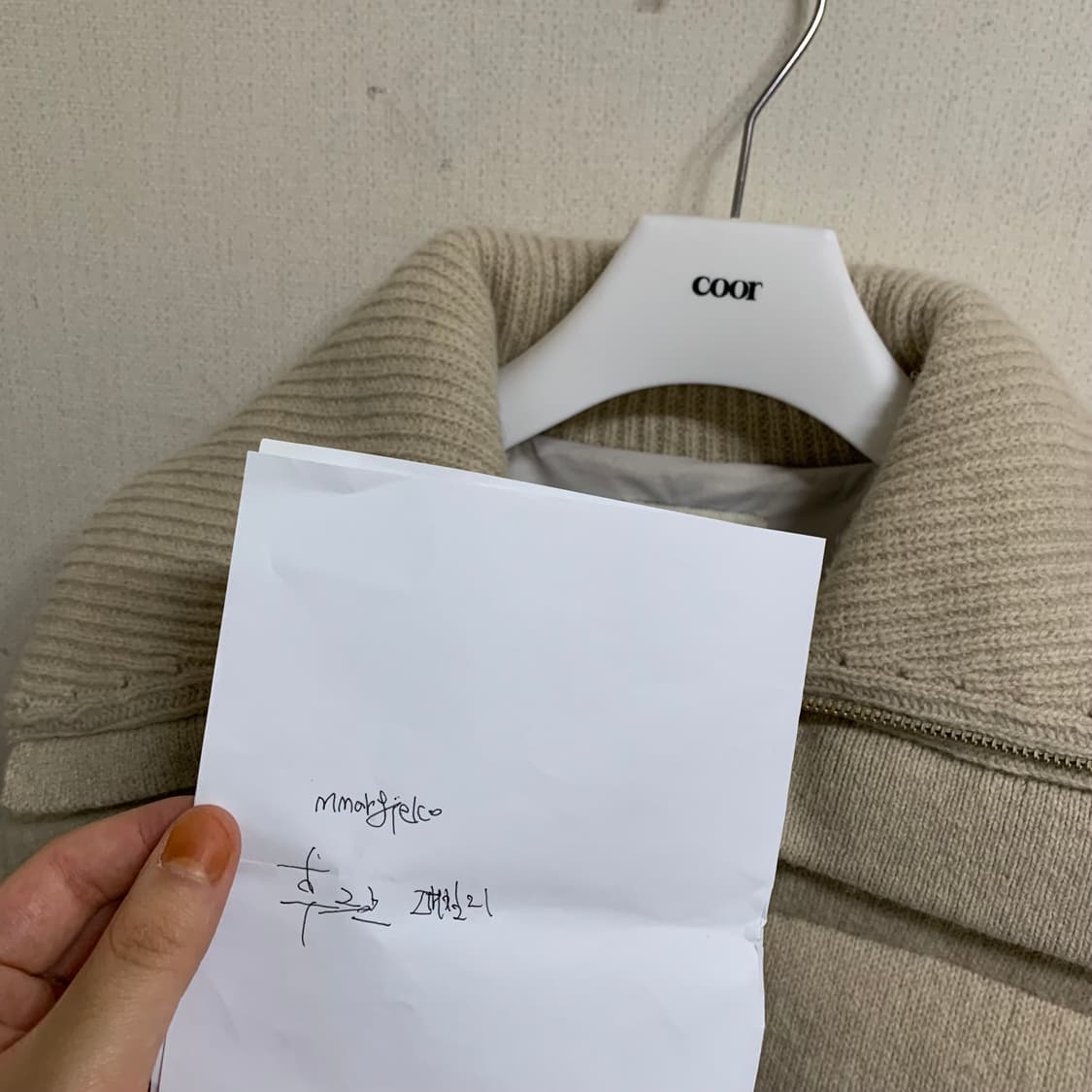 [L] 우마뭉 셔틀랜드 울 칼라드 푸퍼 패딩 아이보리 상품이미지9