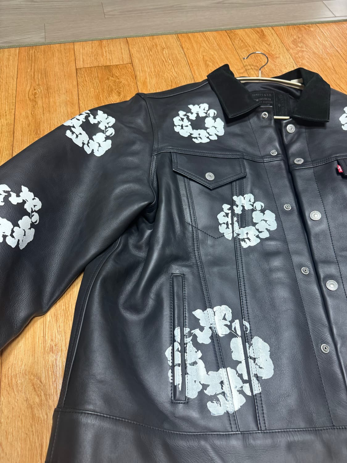 리바이스 x 데님 티어스 레더 코튼 리쓰 타입 3 자켓 블랙 (XL) 상품이미지9